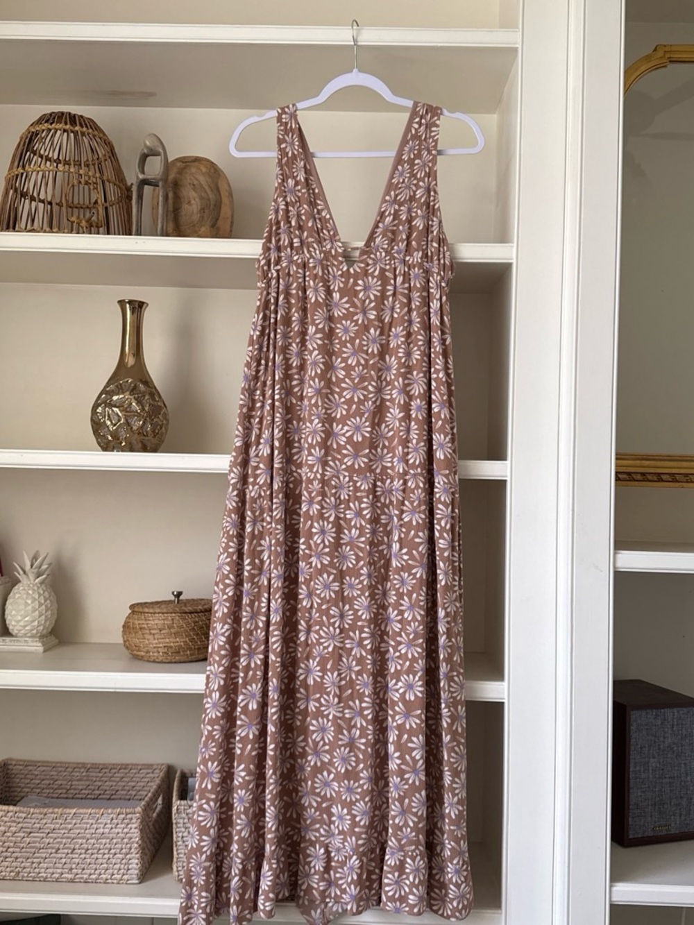 Love Tree Brown Floral Maxi Dress